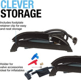 Ring RFP2 Double Barrel Footpump, with Footplate Clips and Adaptor Set,black