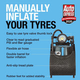 Ring RFP2 Double Barrel Footpump, with Footplate Clips and Adaptor Set,black