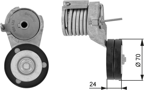 Gates T38282 Tensioner Pulley, Ribbed Drive Belt