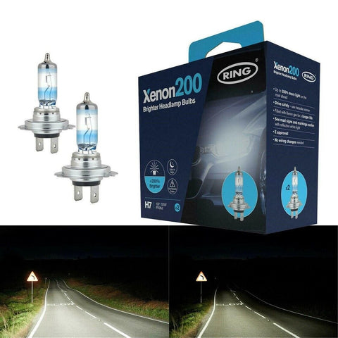 Ring Xenon 200 H7 Head Light Bulbs | Performance +200% Brighter - Pair