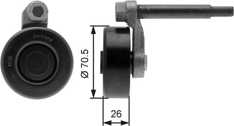Gates T39000 Tensioner Pulley, Ribbed Drive Belt