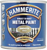 Hammerite Paint Direct to Rust Exterior Gloss Dark Green Metal Paint, Smooth Finish. Corrosion Resistant Green Gloss Paint and Rust Remover, 8 Year Protection - 250ml Tin 1.25 SqM Coverage