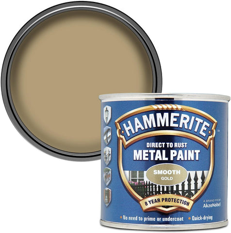 Hammerite Paint Direct to Rust Exterior Gloss Dark Green Metal Paint, Smooth Finish. Corrosion Resistant Green Gloss Paint and Rust Remover, 8 Year Protection - 250ml Tin 1.25 SqM Coverage