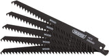 Draper 43430 Reciprocating Saw Blades for Wood and Plastic Cutting, 150mm, 6tpi (Pack of 5)