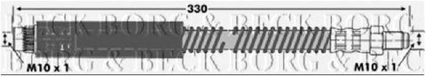Borg & Beck Brake Hose Fits: Peugeot 206 98-