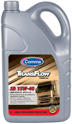 COMMA TFSD5L Transflow SD 15W40 Oil, 5 Liter