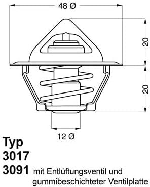 Wahler 3017.83 Thermostat, coolant