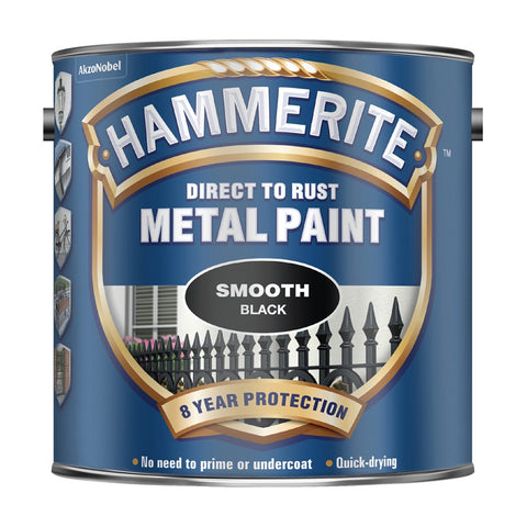 Hammerite 048 SMOOTH METAL PAINT BLACK 2.5L
