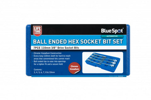 7 Pce 3/8" Drive Extra Long Ball Ended Hex Socket Bit Set (H3-H10) 01510