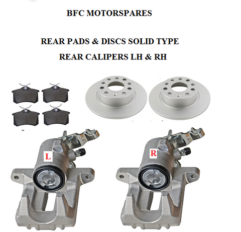 AUDI A3 MK2 2.0 TDI SPORTBACK S-LINE REAR PADS & DISCS REAR CALIPERS PAIR 03-13