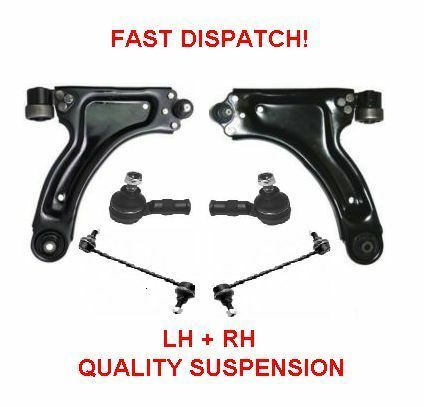 VAUXHALL CORSA C FRONT 2 SUSPENSION LOWER WISHBONE ARMS + LINKS + TRACK ROD ENDS