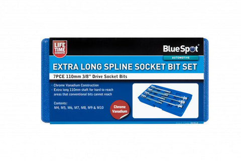 7 Pce 3/8" Drive Extra Long Spline Socket Bit Set (M4 -M10) 01512