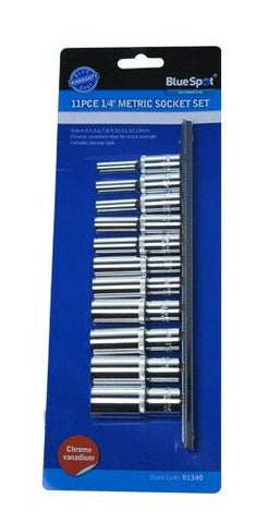 11 Pce 1/4" Metric Deep Socket Set (4-13mm) 01540