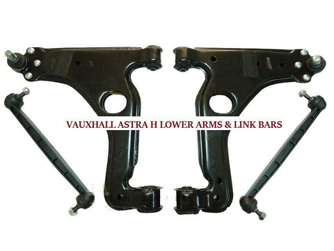 VAUXHALL ASTRA MK5 H FRONT LOWER WISHBONE ARMS X2 & FRONT LINK BARS PAIR