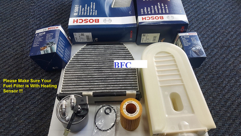 MERCEDES E220 2.2 CDI W212 08> OIL/AIR/FUEL/CABIN FILTER SERVICE KIT BOSCH