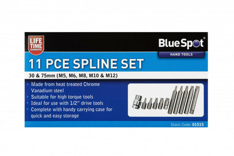 11 Pce 1/2" Drive Spline Set (M5-M12) 01515