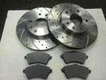 FORD FIESTA MK6 2.0 ST 150 FRONT & REAR DRILLED AND GROOVED DISCS AND PAD SET