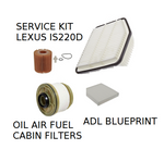 LEXUS IS220D IS 220D SERVICE KIT OIL/ AIR /FUEL/ POLLEN FILTER ADL BLUEPRINT