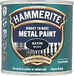 Hammerite Satin Black Metal Paint 250ml