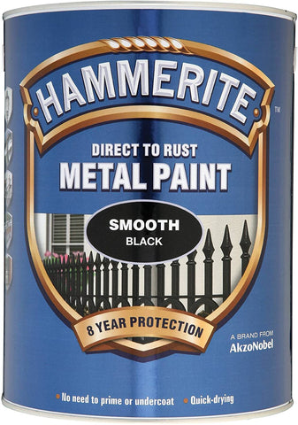 Hammerite METAL PAINT SMOOTH BLACK 5L