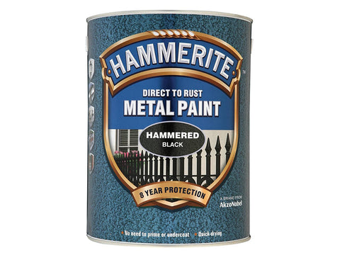 Hammerite 054 HAMMERED METAL PAINT BLACK 5L