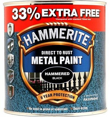 Hammerite 260 METAL PAINT HAMMERED BLACK 750ML 33% EF