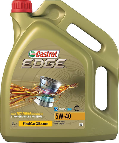 Castrol 25015 Edge Motor Oil FST SAE 5W-40, 5 Liter
