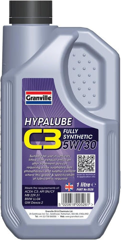 Granville 0526A Hypalube C3 5W/30 Engine Oil, 1 Liter