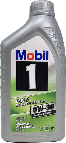 Mobil ESP LV Advanced Fully Synthetic Engine Oil 0W-30-1 Litre