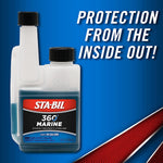 STA-BIL 360 Marine Ethanol Treatment and Fuel Stabilizer - Prevents Corrosion - Helps Clean Fuel System For Improved In-Season Performance - Treats Up To 1,280 Gallons, 1 Gallon. (22250), Gold