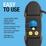 Ring RAC830 12V Rapid Digital Tyre Inflator for Large Tyres, Preset Function, Adaptor Set and Storage Case