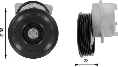 Gates T38203 Tensioner Pulley, Ribbed Drive Belt