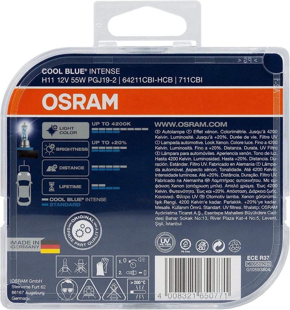 2 x Osram H11-Glühlampen Cool Blue Intense NEXT GEN 5000K - 64211CBN-HCB
