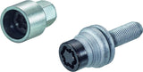 26002SUB Wheel Lock Bolts Black SUB M12 x 1,25, flat seat, total length 63,0 mm, Overall length 63,0 mm, Hex size 17mm, Key diameter 25,8 mm