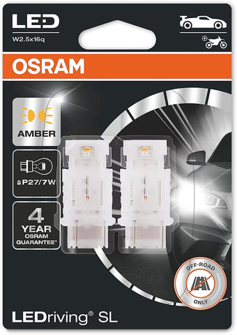 OSRAM LEDriving® SL, ≜ W21W, White 6000K, LED signal lamps, Off-road only, non ECE, Double Blister