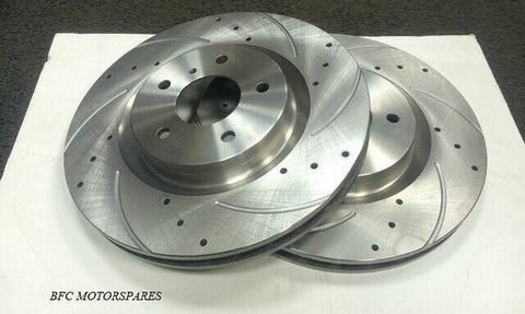 TO FIT NISSAN QASHQAI +2 MK2 J10 FRONT DISC & PADS DRILLED AND GROOVED 7 SEATER