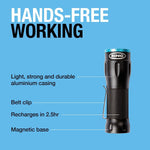 Ring Automotive RIT1060 Zoom750 LED USB Rechargeable Inspection Torch & Power Bank,Black/Blue