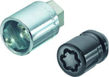 24193SUB Wheel Lock Nuts Black SUB 1/2 x 20, cone seat, total length 32,5 mm, Hex size 19mm, Key diameter 27,7 mm