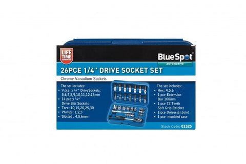 26 Pce 1/4" Drive Socket Set 01525