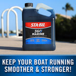 STA-BIL 360 Marine Ethanol Treatment and Fuel Stabilizer - Prevents Corrosion - Helps Clean Fuel System For Improved In-Season Performance - Treats Up To 1,280 Gallons, 1 Gallon. (22250), Gold