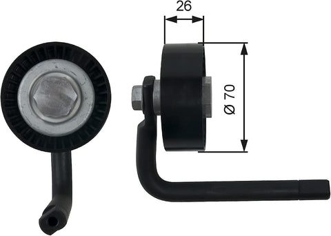 Gates T39202 Tensioner Pulley, Ribbed Drive Belt
