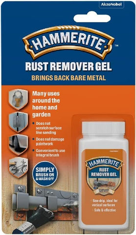 Hammerite Rust Remover Gel Blister. Non Drip Rust Remover for Metal, Rust Converter - Non Damaging to Metal Paint, Suitable for Interior and Exterior - 100ml