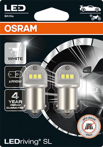 OSRAM LEDriving SL, ≜ R10W, White 6000K, LED Retrofit, offroad use only, Double Blister (2 lamps)