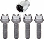 28023SU Wheel Lock Bolts SU M12 x 1,5, radius seat, shaft length 39,9 mm, Overall length 63,0 mm, Hex size 17mm, Key diameter 25,8 mm
