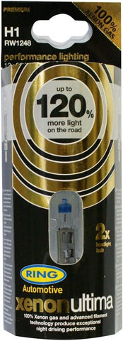 Ring RW1248 Xenon Gas Ultima H1 12v Car 120% Brighter Upgrade Headlight Headlamp Bulbs - Pair