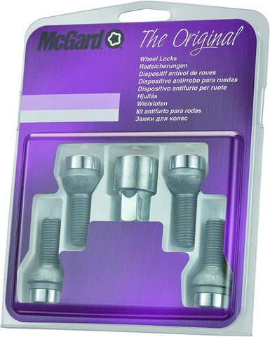 28020SU Wheel Lock Bolts SU M14 x 1,5, radius seat, shaft length 31,8 mm, Overall length 57,4 mm, Hex size 17mm, Key diameter 25,8 mm