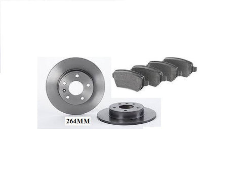 VAUXHALL ASTRA H MK5 REAR BRAKE DISCS AND PADS 04-15 (5 STUD WHEEL) 264MM