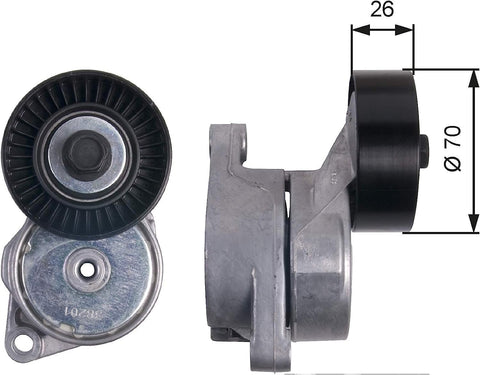Gates T38201 Tensioner Pulley, Ribbed Drive Belt