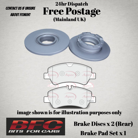 FORD TRANSIT CUSTOM 2.2 TDCI REAR DISCS AND PADS - APEC