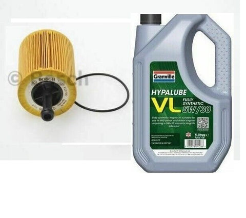 VW GOLF MK5 1.9TDI OIL FILTER & 5 LTR 5W/30 OIL C3 505/507